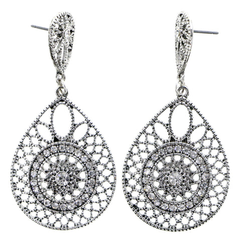 Mi Amore Drop-Dangle-Earrings Silver-Tone