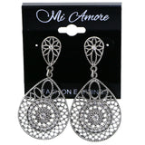 Mi Amore Drop-Dangle-Earrings Silver-Tone