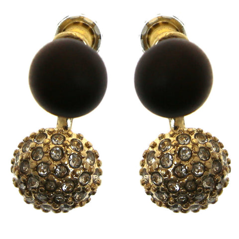 Mi Amore Drop-Dangle-Earrings Gold-Tone/Brown