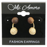 Mi Amore Drop-Dangle-Earrings Gold-Tone/Brown