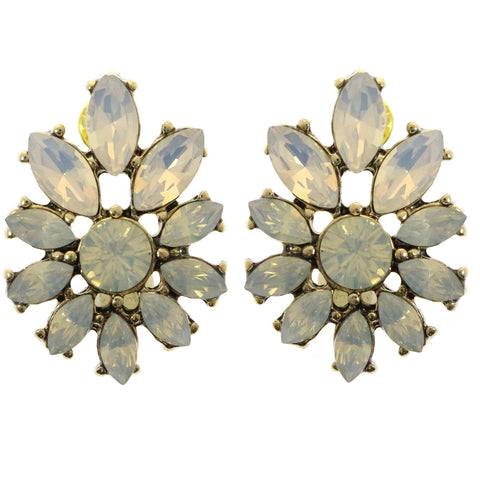 Mi Amore Post-Earrings Gold-Tone/White
