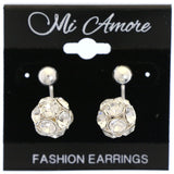 Mi Amore Drop-Dangle-Earrings Silver-Tone/White