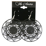 Mi Amore Flower Drop-Dangle-Earrings Black