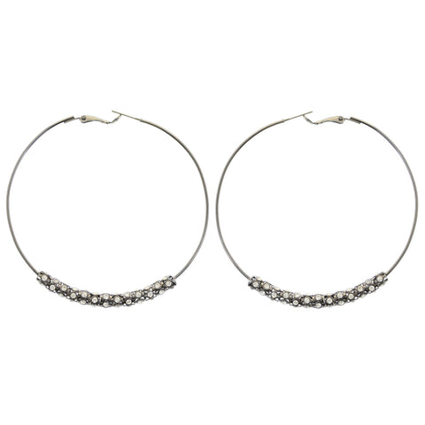 Mi Amore Hoop-Earrings Silver-Tone/Black