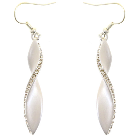 Mi Amore Dangle-Earrings Silver-Tone/White
