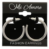 Mi Amore Dangle-Earrings Silver-Tone/White