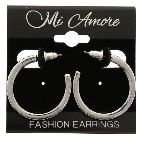 Mi Amore Dangle-Earrings Silver-Tone/White