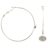 Mi Amore Hoop-Earrings Silver-Tone/White