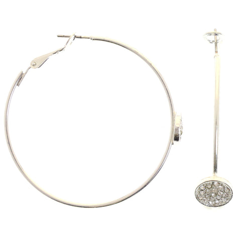Mi Amore Hoop-Earrings Silver-Tone/White
