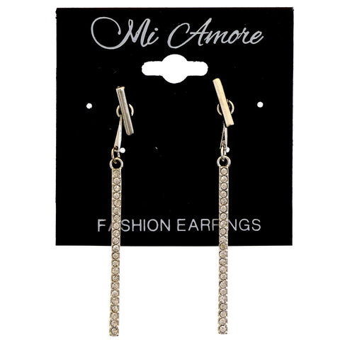 Mi Amore Dangle-Earrings Silver-Tone/White