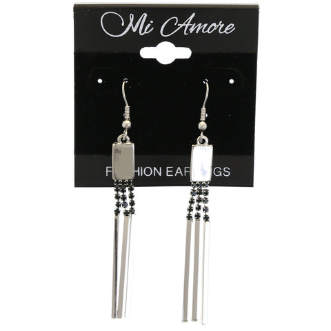 Mi Amore Dangle-Earrings Silver-Tone/Black
