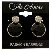Mi Amore Post w/ drop accent Post-Earrings Silver-Tone/Black