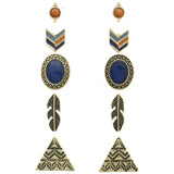 Mi Amore Feather Geometric Triangle Multiple-Earring-Set Gold-Tone & Blue