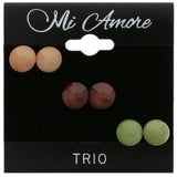 Mi Amore Nuetral-Tone Multiple-Earring-Set Gold-Tone