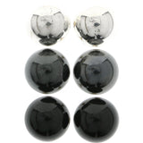 Mi Amore Multiple-Earring-Set Silver-Tone/Black