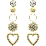 Mi Amore Multiple-Earring-Set Gold-Tone
