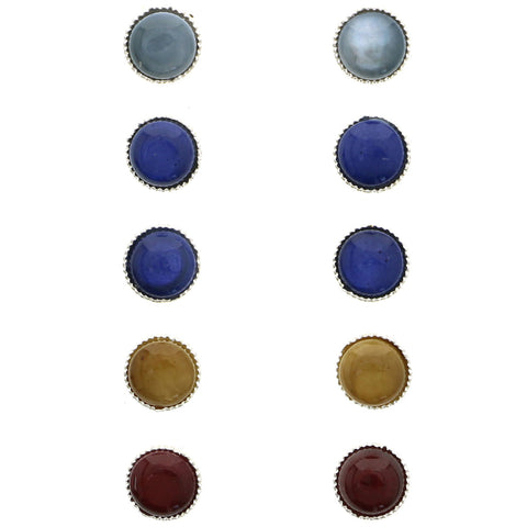 Mi Amore Multiple-Earring-Set Silver-Tone