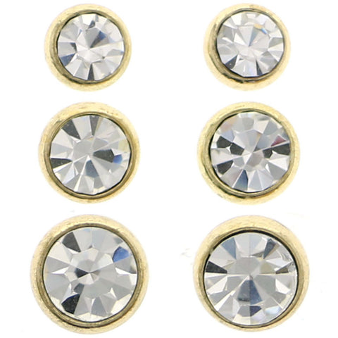 Mi Amore Multiple-Earring-Set Gold-Tone
