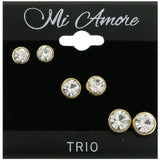 Mi Amore Multiple-Earring-Set Gold-Tone