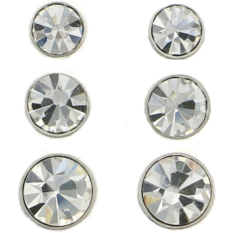 Mi Amore Multiple-Earring-Set Silver-Tone