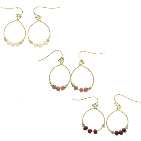 Mi Amore Multiple-Earring-Set Gold-Tone/Pink