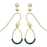 Mi Amore Multiple-Earring-Set Gold-Tone/Green