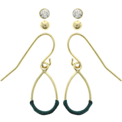 Mi Amore Multiple-Earring-Set Gold-Tone/Green