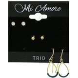 Mi Amore Multiple-Earring-Set Gold-Tone/Green