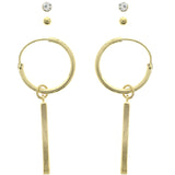 Mi Amore Multiple-Earring-Set Gold-Tone