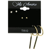 Mi Amore Multiple-Earring-Set Gold-Tone