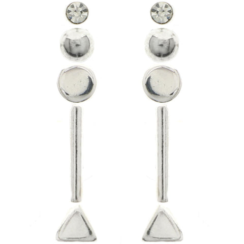 Mi Amore Multiple-Earring-Set Silver-Tone