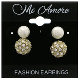 Mi Amore Multiple-Earring-Set Gold-Tone/White