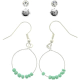 Mi Amore Multiple-Earring-Set Silver-Tone/Green