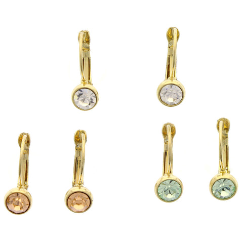Mi Amore Multiple-Earring-Set Gold-Tone/Multicolor