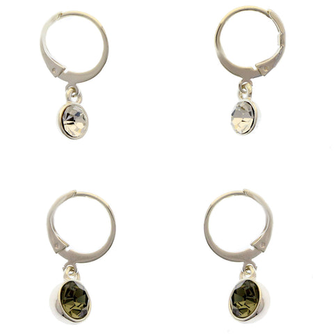 Mi Amore Multiple-Earring-Set Silver-Tone/Multicolor