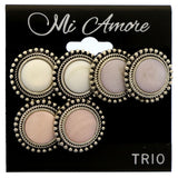 Mi Amore Antiqued Multiple-Earring-Set Silver-Tone/White