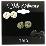 Mi Amore Multiple-Earring-Set Silver-Tone/Multicolor