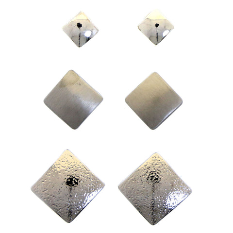 Mi Amore Multiple-Earring-Set Silver-Tone