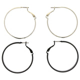 Mi Amore Matte Multiple-Earring-Set Silver-Tone/Black