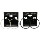 Mi Amore Matte Multiple-Earring-Set Silver-Tone/Black