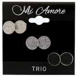 Mi Amore Sparkling Multiple-Earring-Set Silver-Tone/Gray