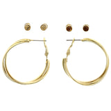 Mi Amore Braided Multiple-Earring-Set Gold-Tone/Brown