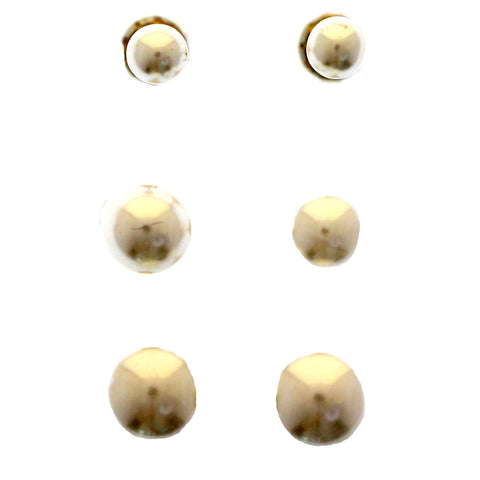 Mi Amore Multiple-Earring-Set Silver-Tone/White