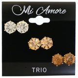 Mi Amore Multiple-Earring-Set Gold-Tone/Peach