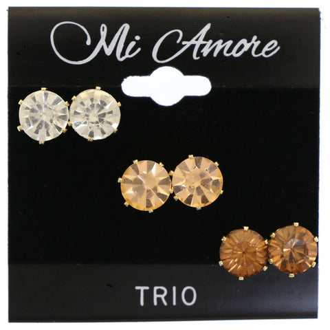 Mi Amore Multiple-Earring-Set Gold-Tone/Peach