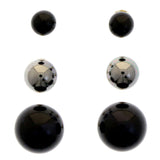 Mi Amore Multiple-Earring-Set Silver-Tone/Black