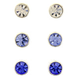 Mi Amore Multiple-Earring-Set Silver-Tone/Blue
