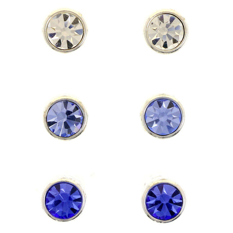 Mi Amore Multiple-Earring-Set Silver-Tone/Blue
