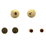 Mi Amore Antiqued Multiple-Earring-Set Gold-Tone/Brown