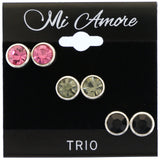 Mi Amore Multiple-Earring-Set Silver-Tone/Multicolor